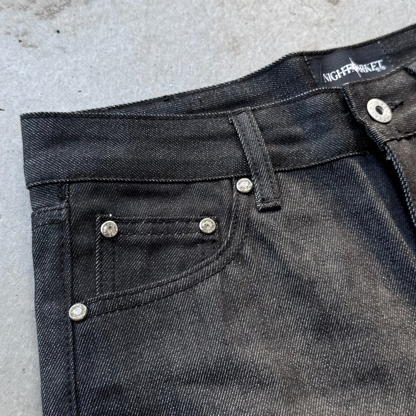 STUDDED BOOTCUT CARPENTER PANTS [UNIFORM BLACK]