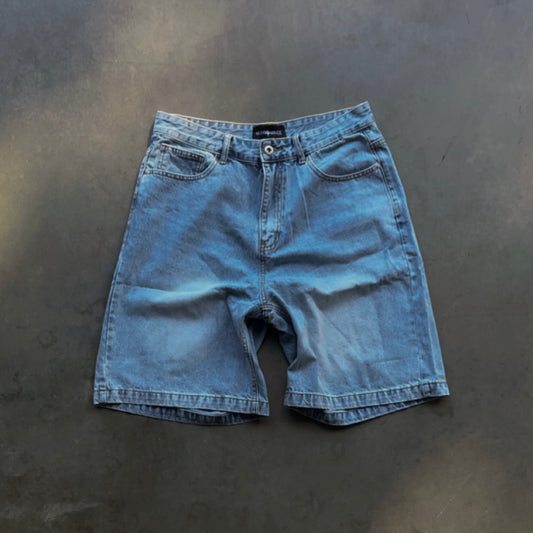 WASHED DENIM SHORTS [SKY] (READ DESCRIPTION)