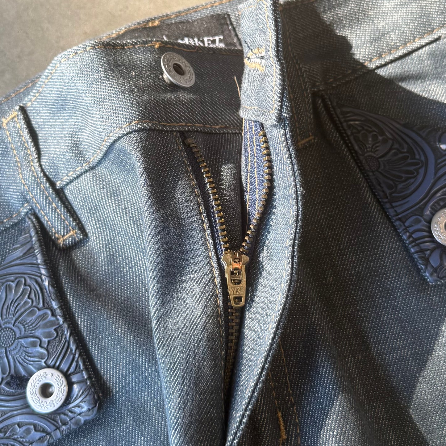 FLEUR MULE POCKET DENIM [AQUA-INDIGO]