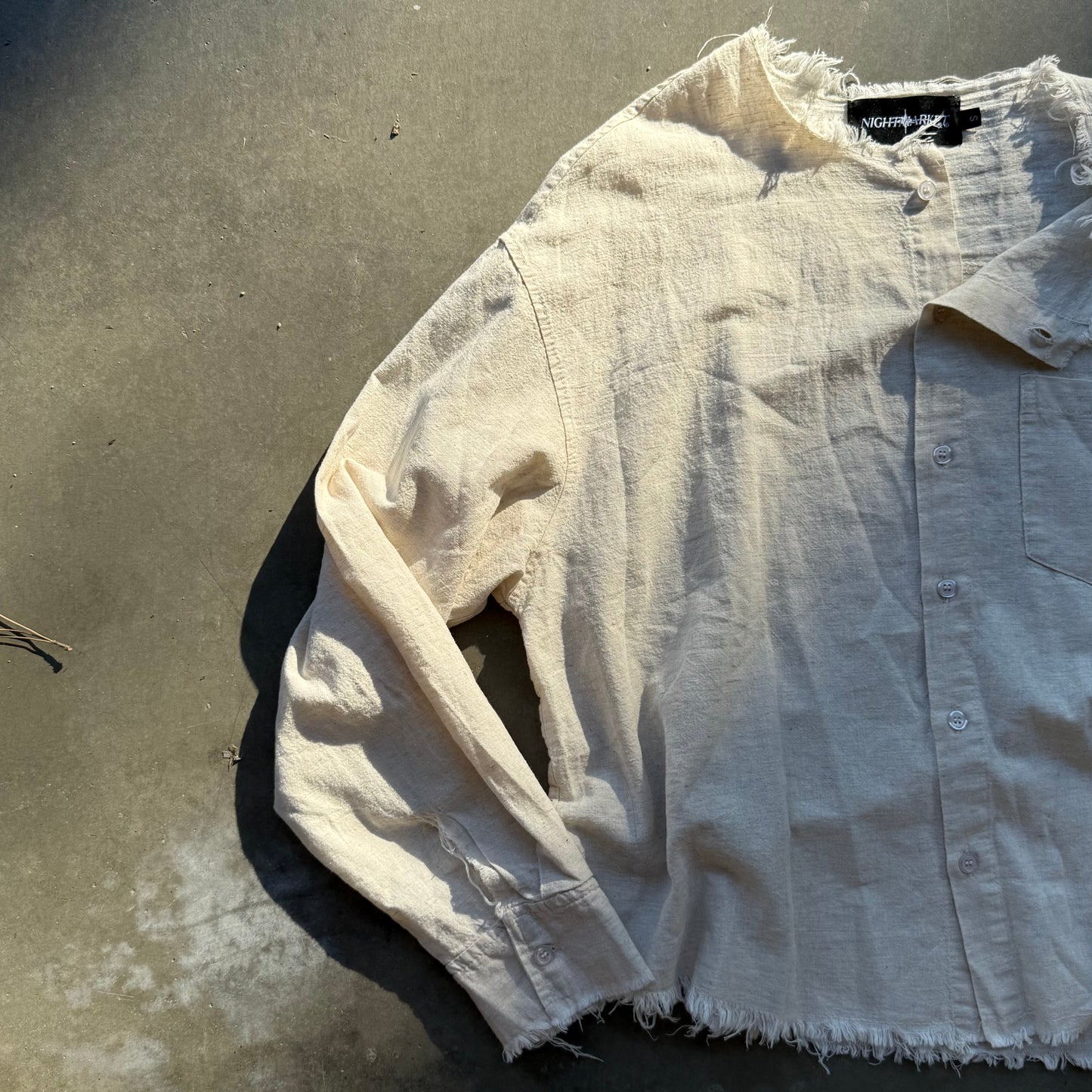 RAW LINEN OVERSHIRT [IVORY]