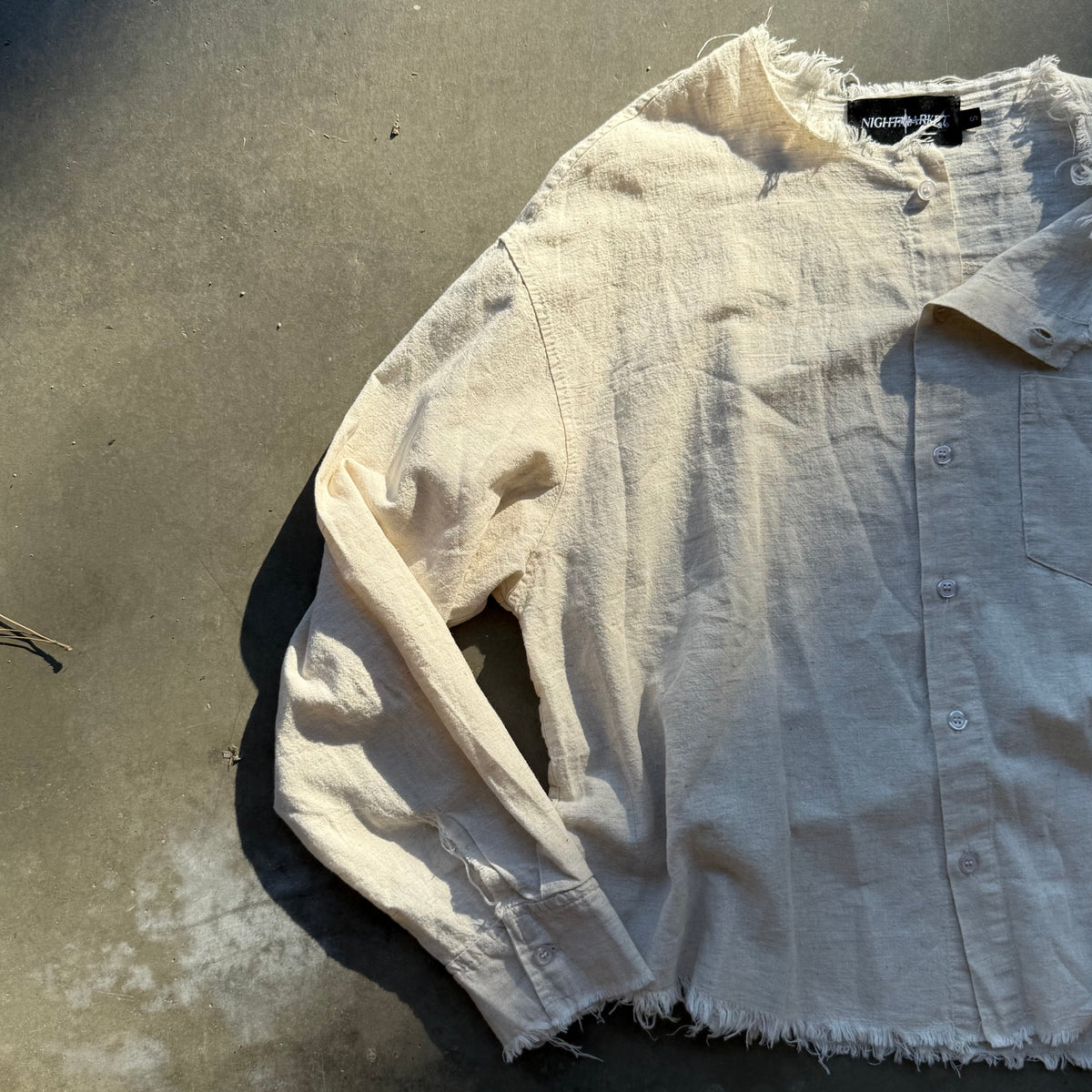 RAW LINEN OVERSHIRT [IVORY]
