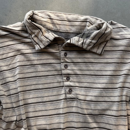 COLLARED ARC HENLEY [STRIPED BEIGE]