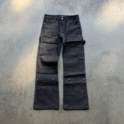 STUDDED BOOTCUT CARPENTER PANTS [UNIFORM BLACK]