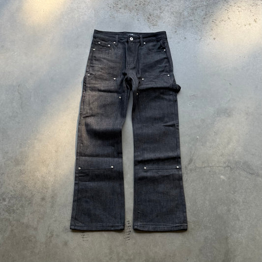 STUDDED BOOTCUT CARPENTER PANTS [UNIFORM BLACK]