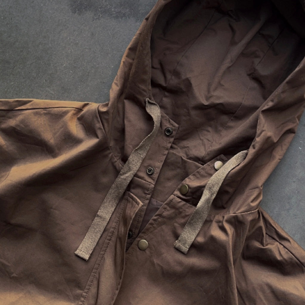 BUTTONED WINDBREAKER [MOCHA]