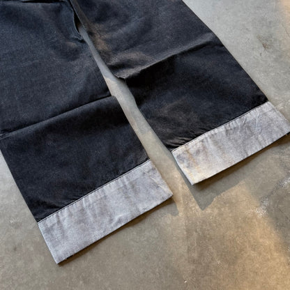 LOCK-CUFF SELVEDGE DENIM [UNIFORM BLACK]