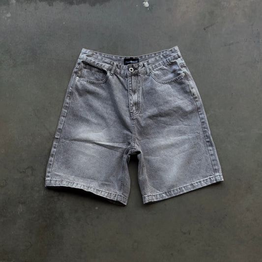 WASHED DENIM SHORTS [SLATE] (READ DESCRIPTION)