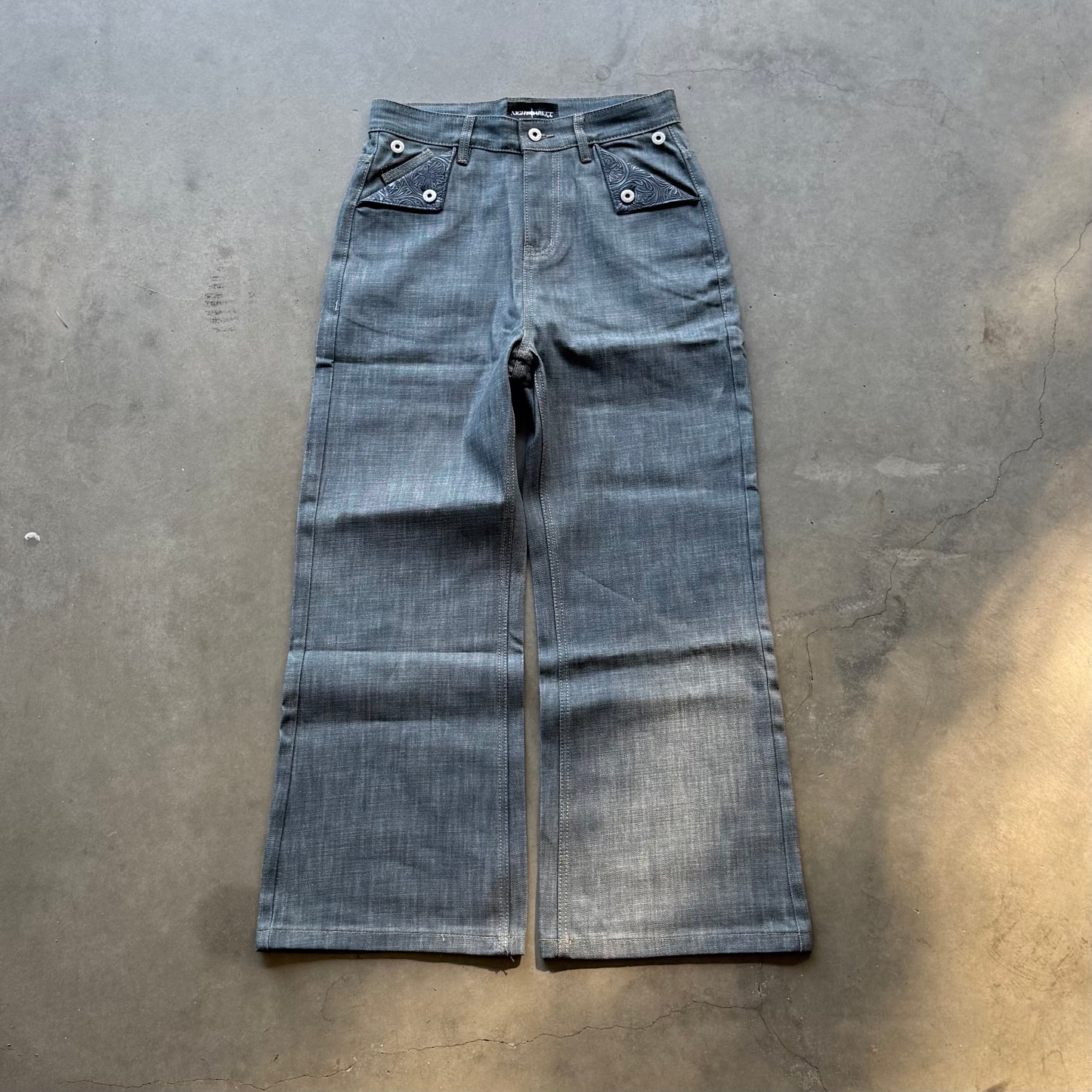 FLEUR MULE POCKET DENIM [AQUA-INDIGO]