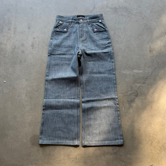 FLEUR MULE POCKET DENIM [AQUA-INDIGO]