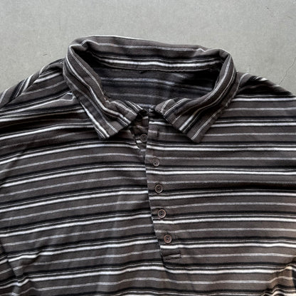 COLLARED ARC HENLEY [STRIPED GRAY]
