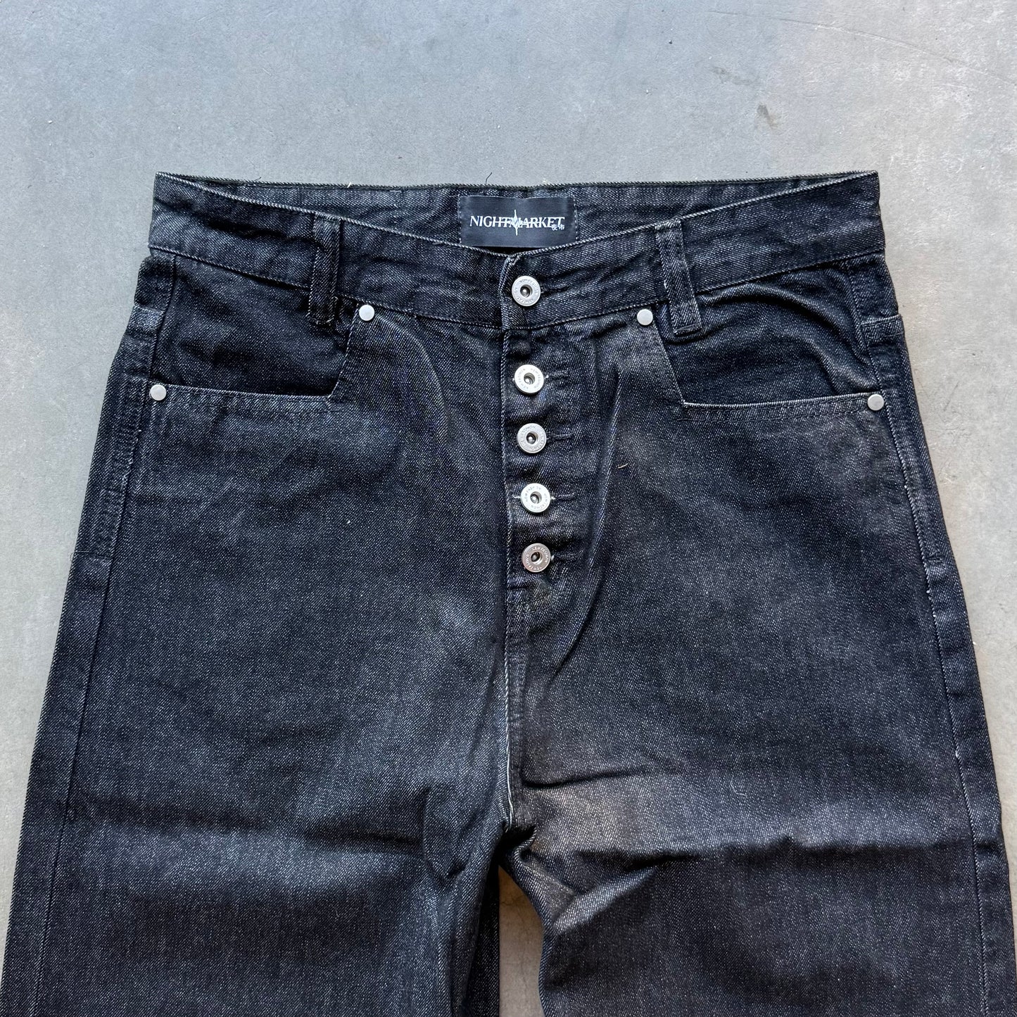 LOCK-CUFF SELVEDGE DENIM [UNIFORM BLACK]