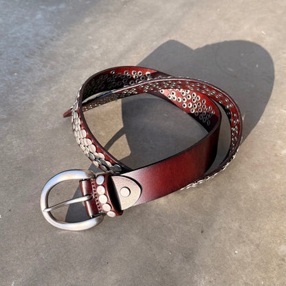 DRAGONSCALE STUDDED BELT [BURNT CRIMSON]