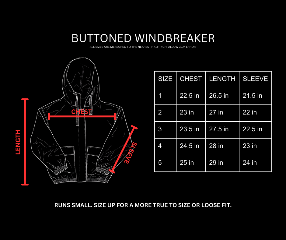 BUTTONED WINDBREAKER [NOIR]