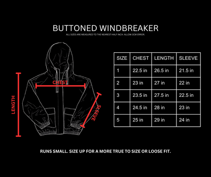 BUTTONED WINDBREAKER [NOIR]