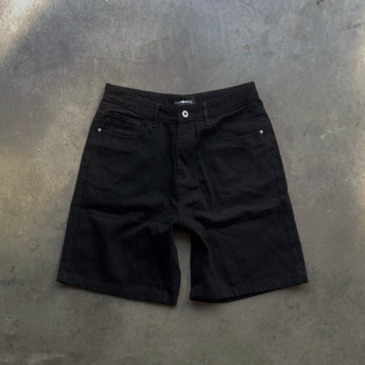 WASHED DENIM SHORTS [NOIR] (READ DESCRIPTION)