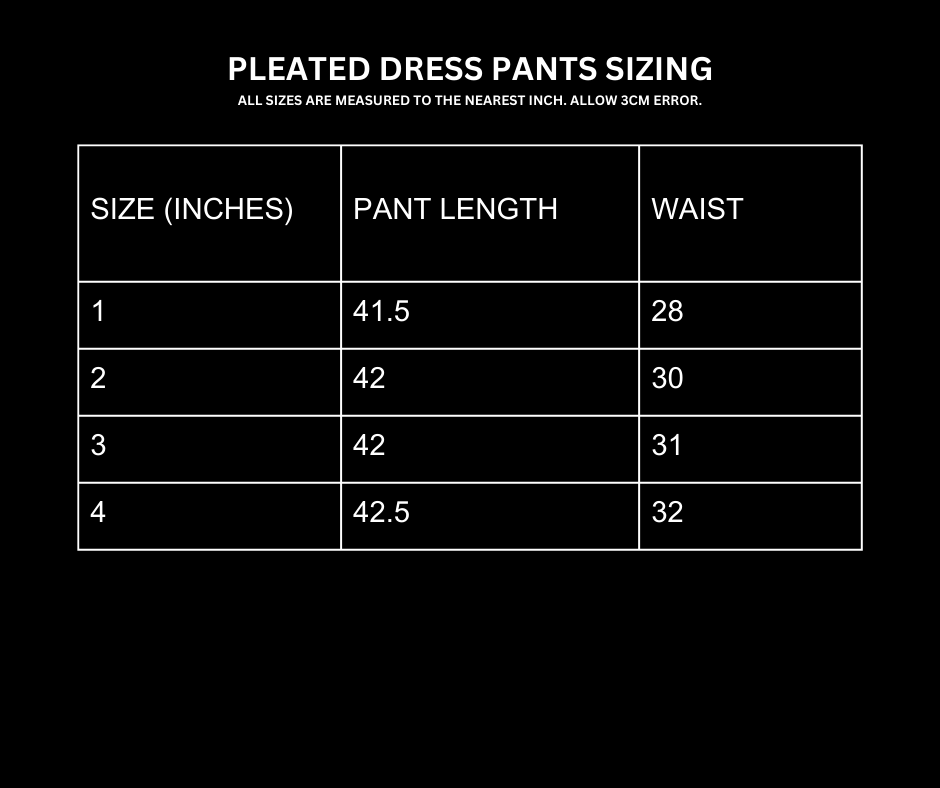 PLEATED DRESS PANTS [NOIR]