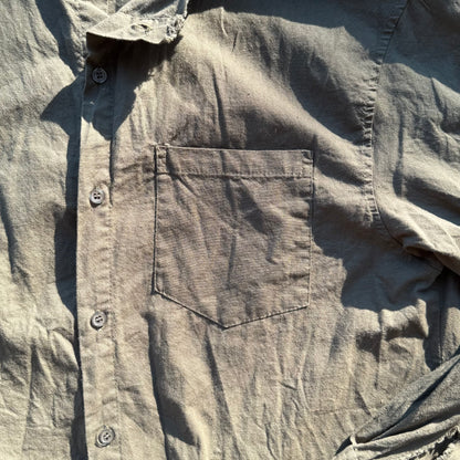 RAW LINEN OVERSHIRT [OLIVE]
