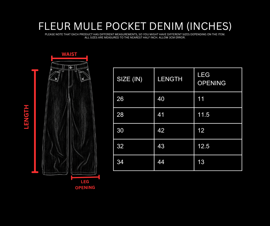 FLEUR MULE POCKET DENIM [AQUA-INDIGO]