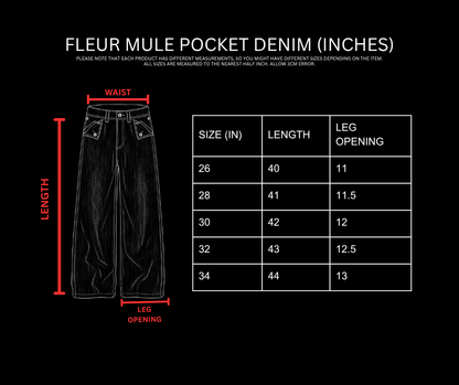 FLEUR MULE POCKET DENIM [AQUA-INDIGO]