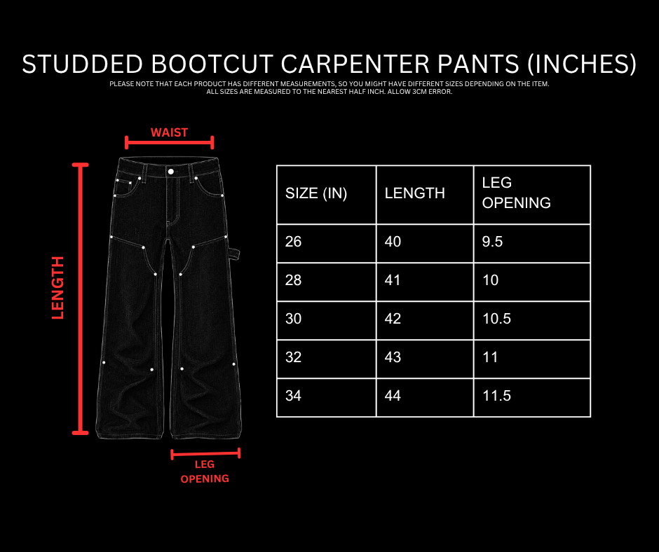 STUDDED BOOTCUT CARPENTER PANTS [UNIFORM BLACK]