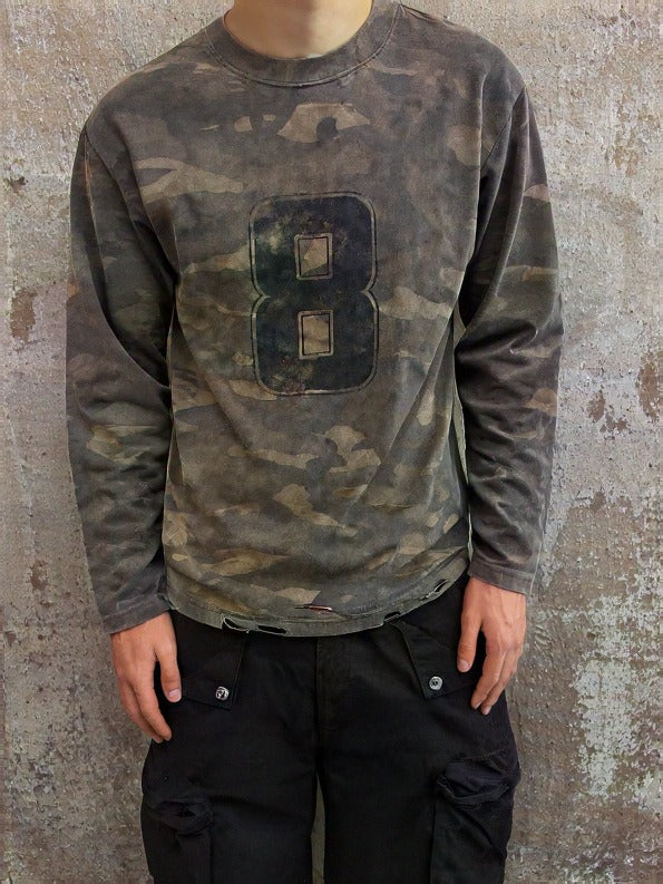 "LUCKY 8" LONGSLEEVE [FOREST CAMO]