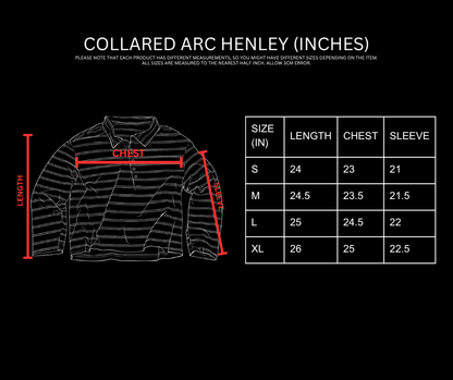 COLLARED ARC HENLEY [STRIPED BEIGE]
