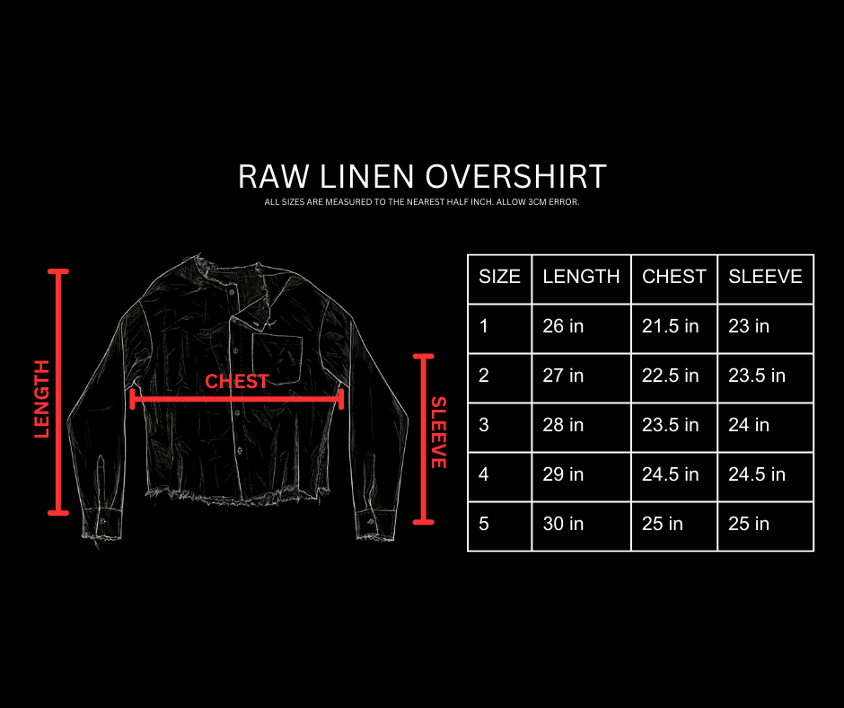 RAW LINEN OVERSHIRT [OLIVE]