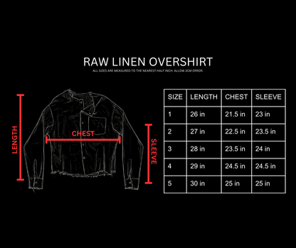 RAW LINEN OVERSHIRT [OLIVE]
