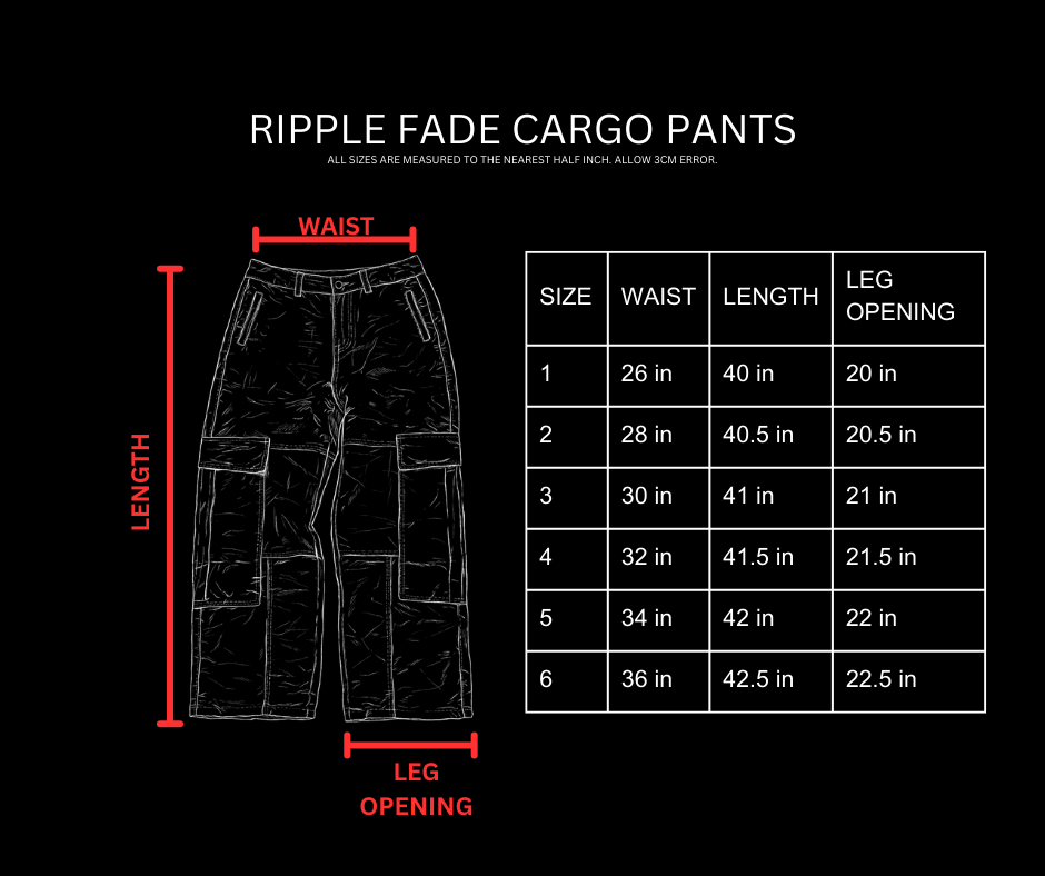 RIPPLE FADE CARGO PANTS [ABYSS]