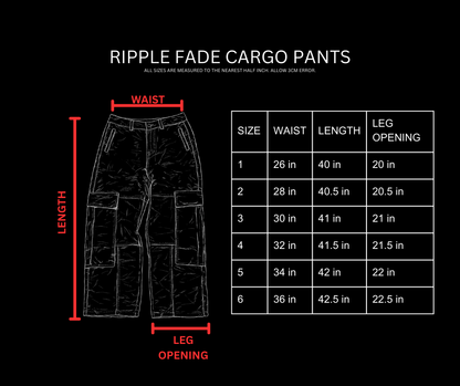 RIPPLE FADE CARGO PANTS [ABYSS]