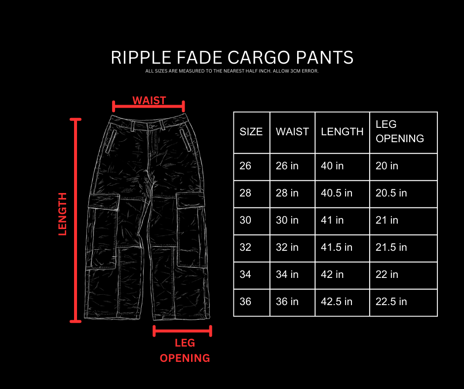 RIPPLE FADE CARGO PANTS [ABYSS]