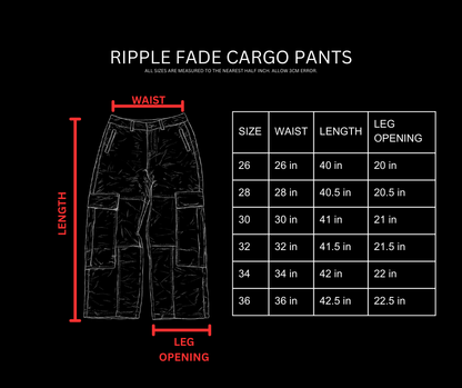 RIPPLE FADE CARGO PANTS [ABYSS]