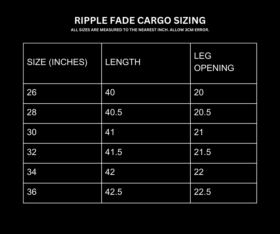 RIPPLE FADE CARGO PANTS [ABYSS]