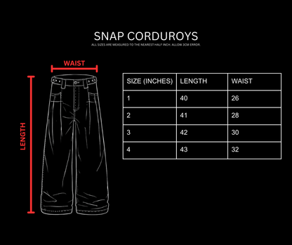 SNAP CORDUROYS [DARK OLIVE]