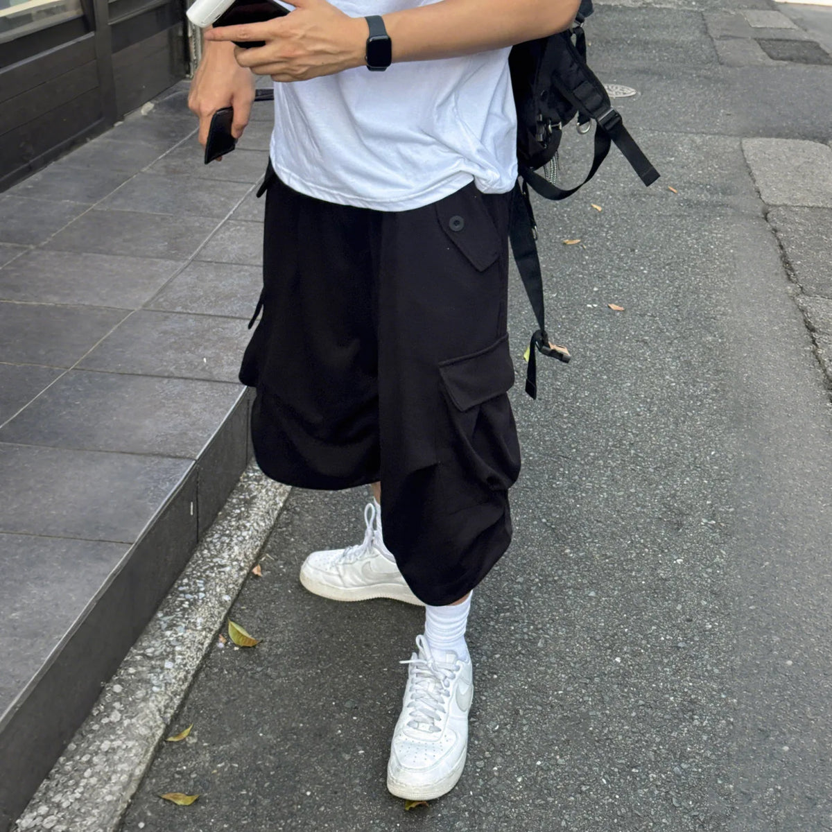 CARGO POCKET LOUNGE SHORTS [NOIR]
