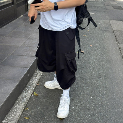 CARGO POCKET LOUNGE SHORTS [NOIR]
