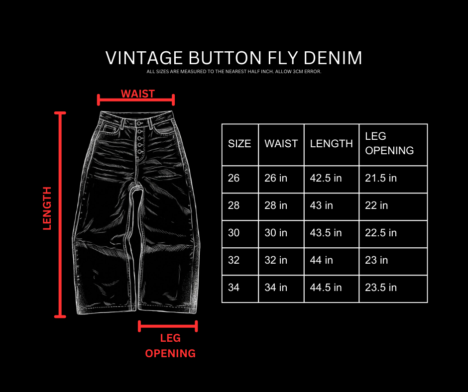 VINTAGE BUTTON FLY DENIM [LIGHT BLUE]