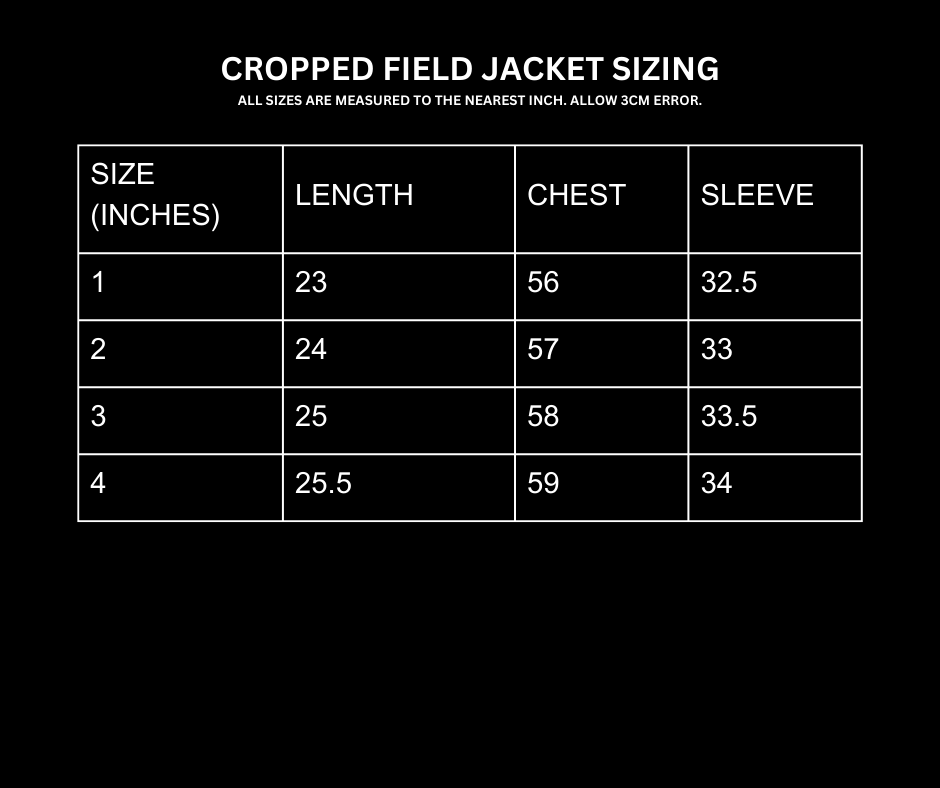 CROPPED FIELD JACKET [NOIR]